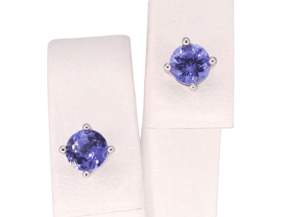 Boucles d'oreilles Boucles d’oreilles en or blanc 14 carats avec tanzanite 58 Facettes 2198
