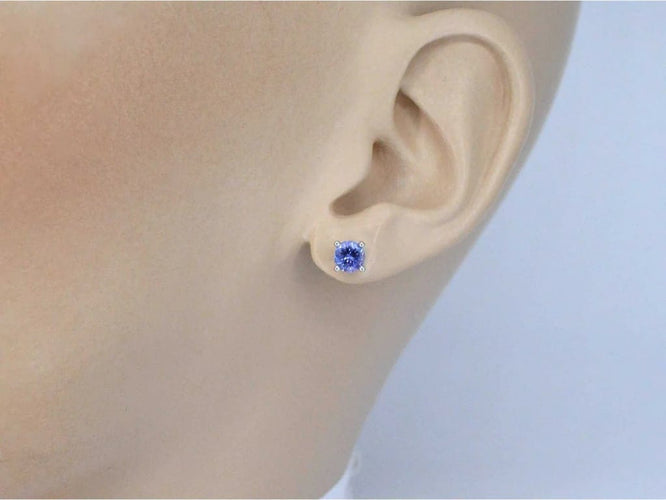 Boucles d'oreilles Boucles d’oreilles en or blanc 14 carats avec tanzanite 58 Facettes 2198
