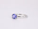 Bague 54 Bague en or blanc 14 carats avec tanzanite et diamant 58 Facettes 2200