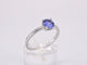 Bague 54 Bague en or blanc 14 carats avec tanzanite et diamant 58 Facettes 2200
