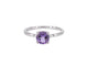 Bague 54 Bague en or blanc 14 carats avec améthyste 58 Facettes 2194