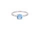 Bague 54 Bague en or blanc 14 carats avec topaze taille brillant 58 Facettes 2203