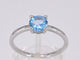 Bague 54 Bague en or blanc 14 carats avec topaze taille brillant 58 Facettes 2203