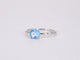 Bague 54 Bague en or blanc 14 carats avec topaze taille brillant 58 Facettes 2203