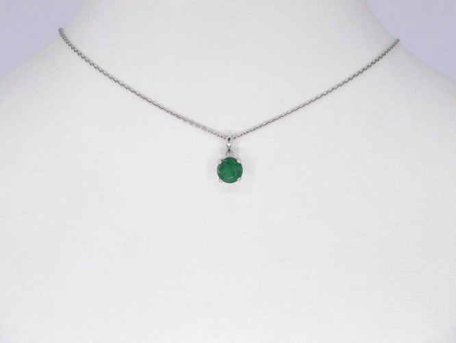 Pendentif Pendentif en or blanc 14 carats avec émeraude 58 Facettes 2205