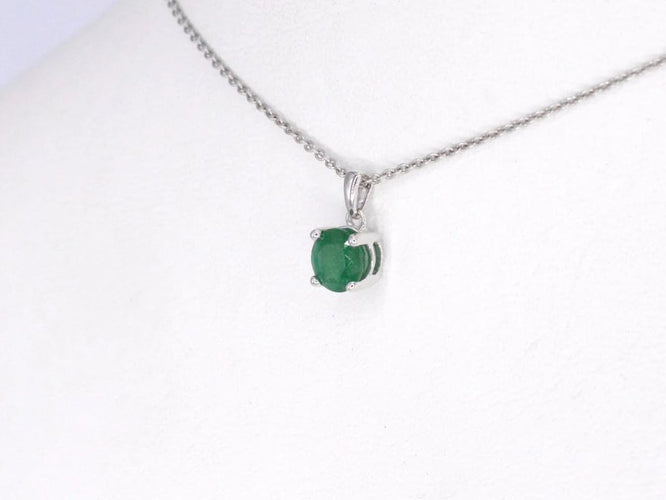 Pendentif Pendentif en or blanc 14 carats avec émeraude 58 Facettes 2205