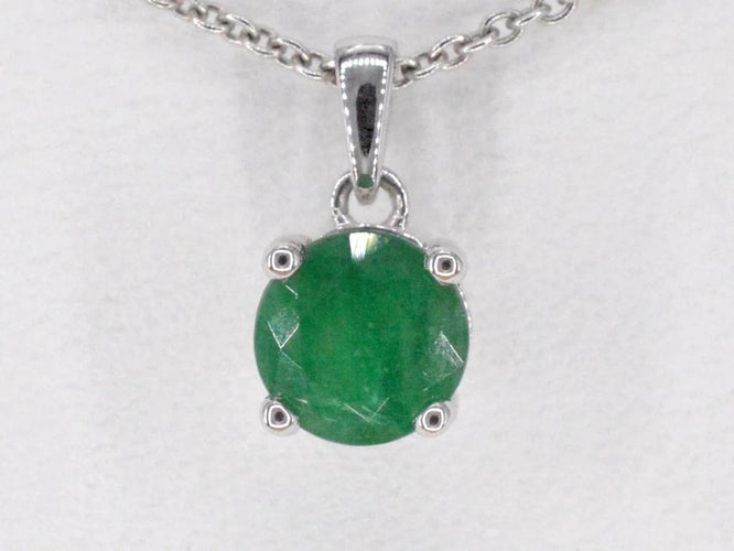 Pendentif Pendentif en or blanc 14 carats avec émeraude 58 Facettes 2205