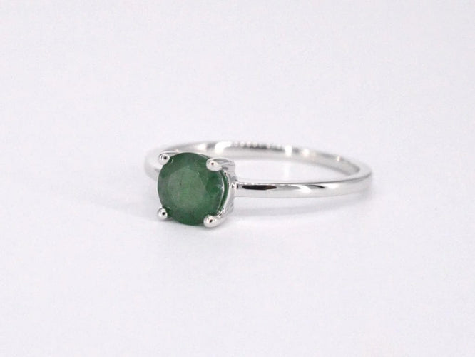 Bague 54 Bague en or blanc 14 carats avec émeraude 1,00 carat 58 Facettes 2206