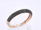 Bague 54 Bague en or rose 14 carats avec diamants noirs taille brillant 58 Facettes 2224