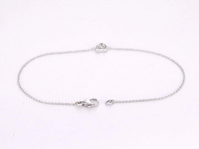 Bracelet Bracelet cœur en or blanc 14 carats avec diamant 0,10 ct 58 Facettes 2232