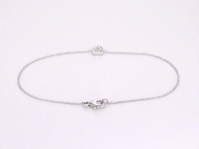 Bracelet Bracelet cœur en or blanc 14 carats avec diamant 0,10 ct 58 Facettes 2232