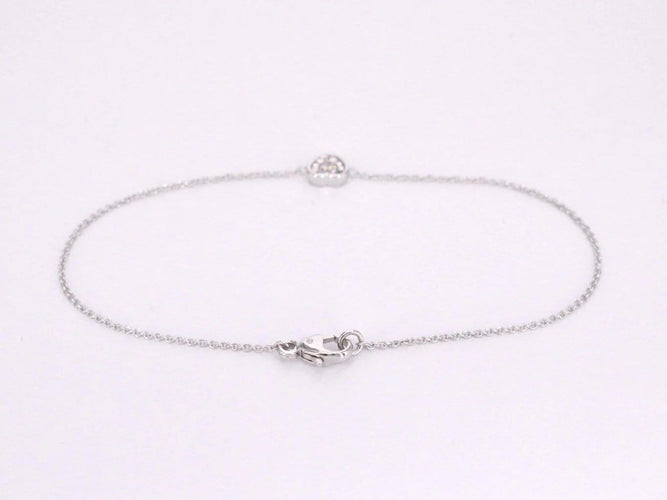Bracelet Bracelet cœur en or blanc 14 carats avec diamant 0,10 ct 58 Facettes 2232