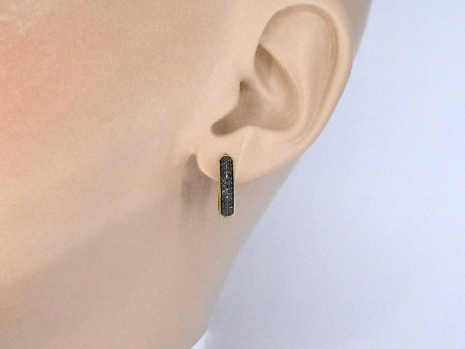 Boucles d'oreilles Boucles d'oreilles en or 14 carats avec diamant noir 58 Facettes 2228