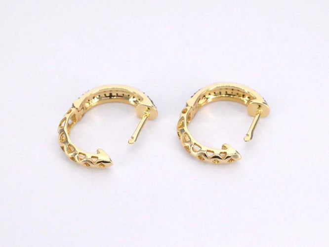 Boucles d'oreilles Boucles d'oreilles en or 14 carats avec diamant noir 58 Facettes 2228