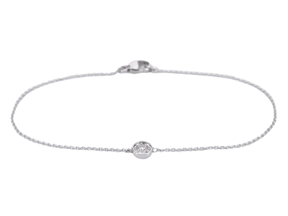 Bracelet Bracelet en or blanc 14 carats avec diamant 0,10 ct 58 Facettes 2235
