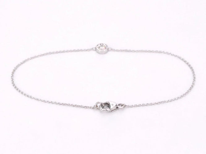 Bracelet Bracelet en or blanc 14 carats avec diamant 0,10 ct 58 Facettes 2235