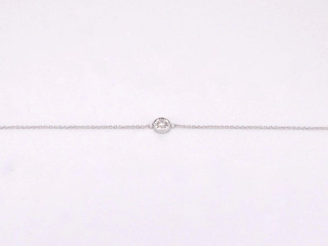 Bracelet Bracelet en or blanc 14 carats avec diamant 0,10 ct 58 Facettes 2235