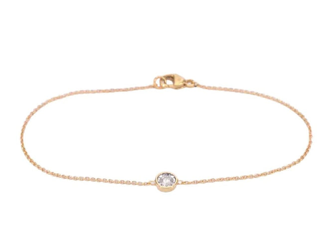 Bracelet Bracelet en or rose 14 carats avec diamant 0,10 ct 58 Facettes 2236