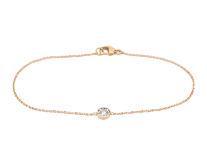 Bracelet Bracelet en or rose 14 carats avec diamant 0,10 ct 58 Facettes 2236