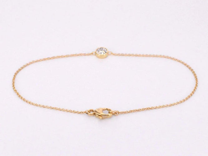 Bracelet Bracelet en or rose 14 carats avec diamant 0,10 ct 58 Facettes 2236