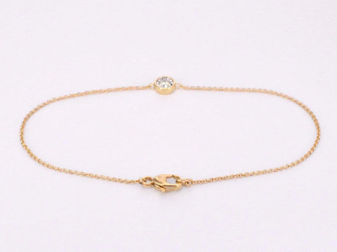 Bracelet Bracelet en or rose 14 carats avec diamant 0,10 ct 58 Facettes 2236