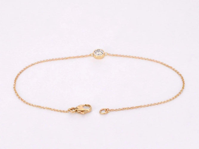 Bracelet Bracelet en or rose 14 carats avec diamant 0,10 ct 58 Facettes 2236