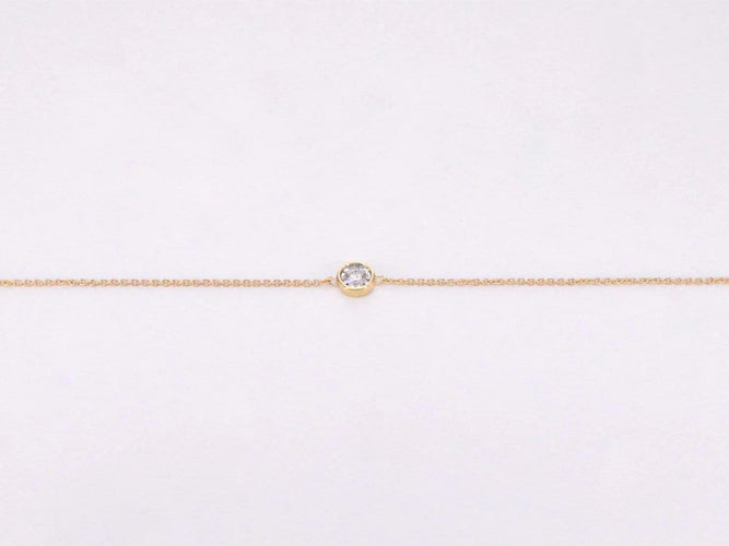 Bracelet Bracelet en or rose 14 carats avec diamant 0,10 ct 58 Facettes 2236
