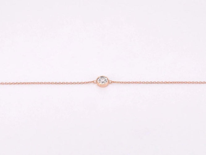 Bracelet Bracelet en or rose 14 carats avec diamant 0,10 ct 58 Facettes 2237