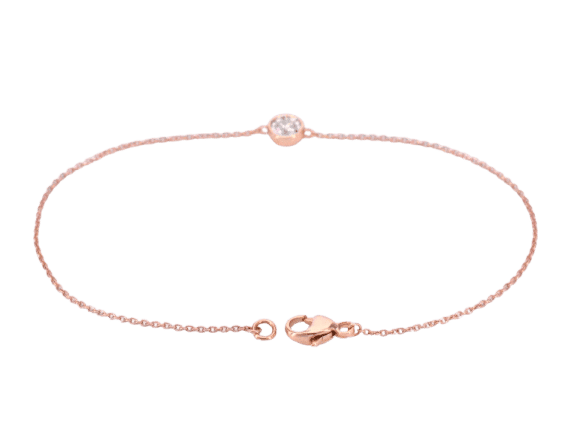 Bracelet Bracelet en or rose 14 carats avec diamant 0,10 ct 58 Facettes 2237