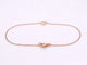 Bracelet Bracelet cœur en or rose 14 carats avec diamant 0,10 ct 58 Facettes 2234