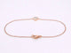 Bracelet Bracelet cœur en or rose 14 carats avec diamant 0,10 ct 58 Facettes 2234