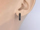 Boucles d'oreilles Boucles d’oreilles en or blanc 14 carats avec diamants noirs 58 Facettes 2227