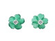 Boucles d'oreilles Boucles d’oreilles en or 14 carats avec diamants et fleur verte 58 Facettes 2259