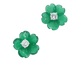 Boucles d'oreilles Boucles d’oreilles en or 14 carats avec diamants et fleur verte 58 Facettes 2259