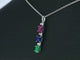 Pendentif Pendentif en or blanc 14 carats avec diamants et pierres multicolores 58 Facettes 2275