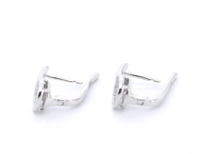 Boucles d'oreilles Boucles d’oreilles en or blanc 14 carats avec diamants 58 Facettes 2280