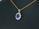 Pendentif Pendentif entourage en or jaune avec diamants et saphir 58 Facettes 2300