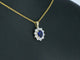 Pendentif Pendentif entourage en or jaune avec diamants et saphir 58 Facettes 2300