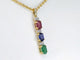 Pendentif Pendentif en or jaune 14 carats avec diamants et pierres multicolores 58 Facettes 2277