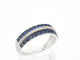 Bague 54 Bague en or blanc 14 carats sertie de diamants et saphir 58 Facettes 2318
