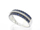 Bague 54 Bague en or blanc 14 carats sertie de diamants et saphir 58 Facettes 2318