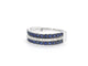 Bague 54 Bague en or blanc 14 carats sertie de diamants et saphir 58 Facettes 2318