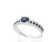 Bague 54 Bague en or blanc 14 carats avec diamants et saphirs 58 Facettes 2320