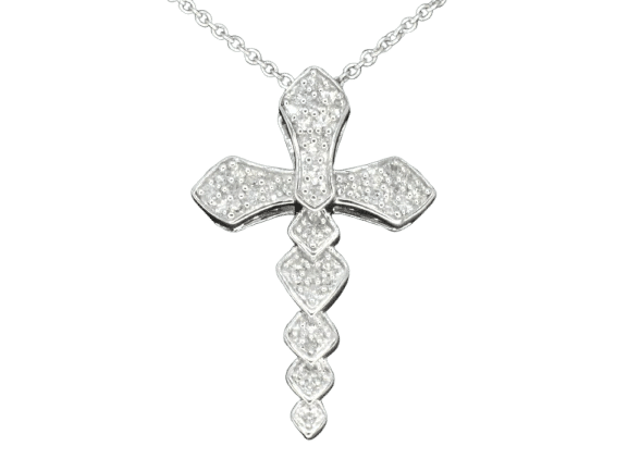 Pendentif Pendentif en or blanc 14 carats avec diamant naturel 58 Facettes 2336