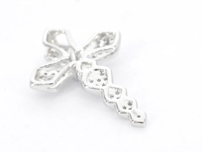 Pendentif Pendentif en or blanc 14 carats avec diamant naturel 58 Facettes 2336