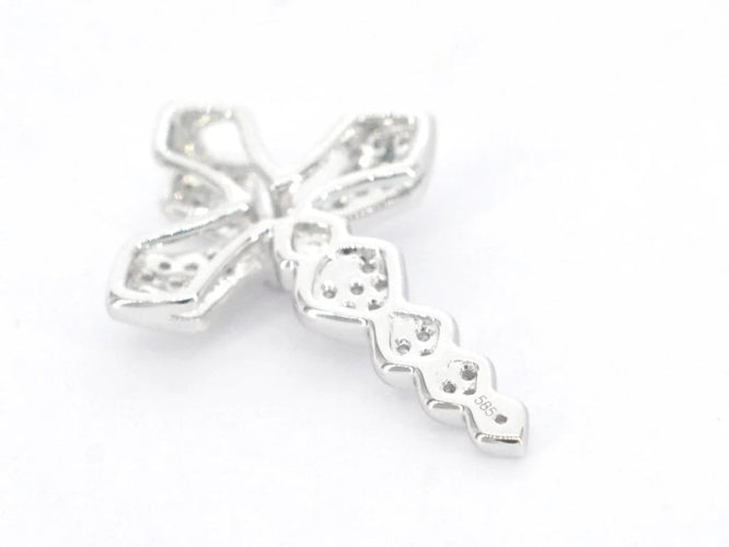 Pendentif Pendentif en or blanc 14 carats avec diamant naturel 58 Facettes 2336