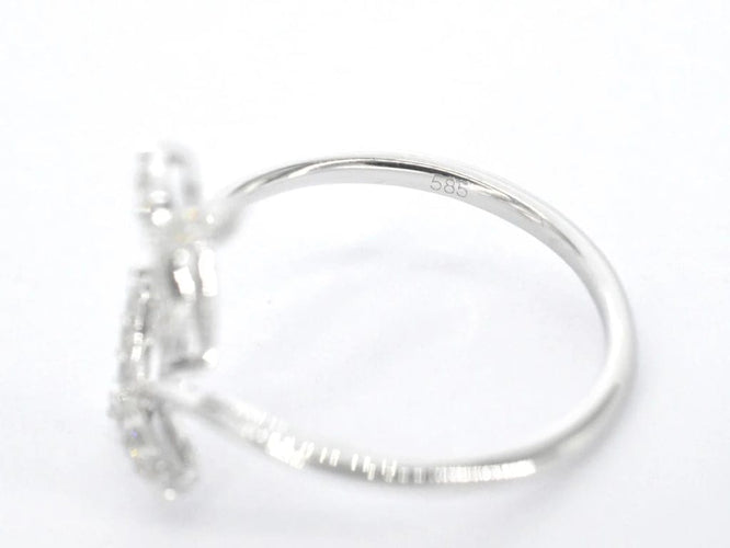 Bague 55 Bague en or blanc 14 carats avec diamants 58 Facettes 2334