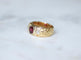 Bague 54 Bague ancienne bandeau rubis et diamants en or jaune 58 Facettes