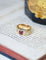 Bague 54 Bague ancienne bandeau rubis et diamants en or jaune 58 Facettes