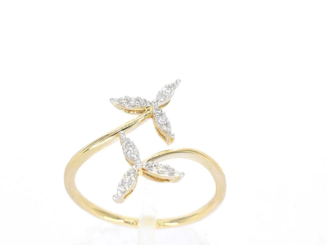 Bague 55 Bague en or jaune 14 carats avec diamant taille brillant 58 Facettes 2335